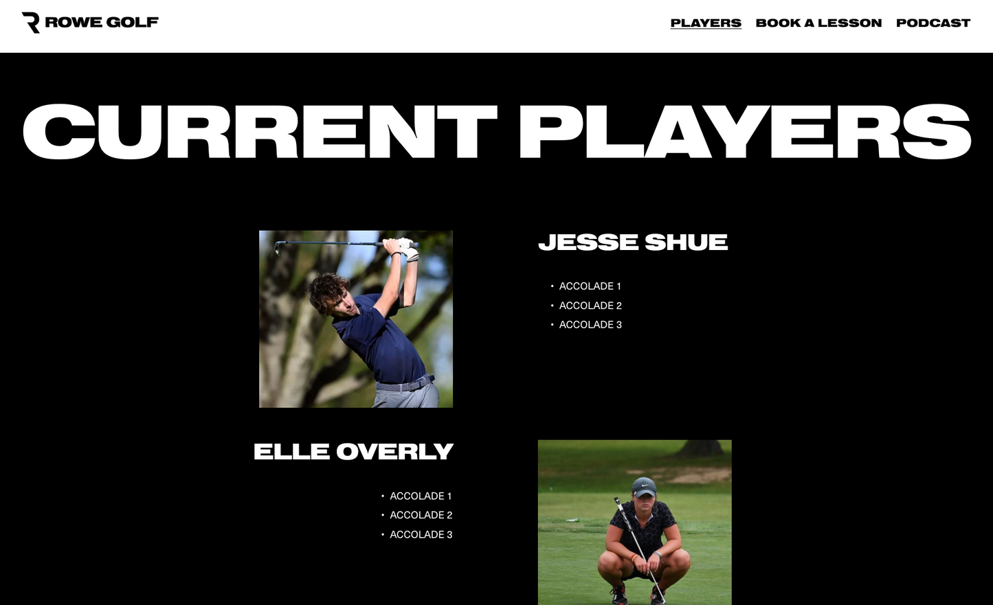 Rowe Golf Dynamic Online Resume (6 mth package)